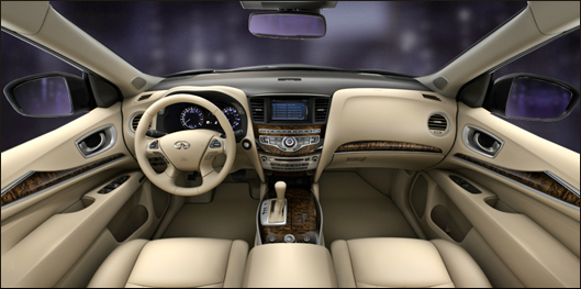 infiniti QX60 Цвет интерьера и вариант отделки:   Натуральная кожа Wheat/Клен(дерево) 
