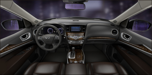 infiniti QX60 Цвет интерьера и вариант отделки:  Натуральная коричневая кожа Java/Клен(дерево) 